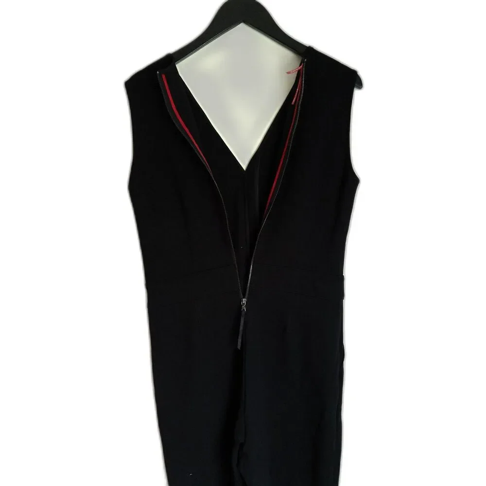 Spanx The Perfect Sleeveless Jumpsuit Black Wide Leg Flair Tall Medium - Picture 6 of 10